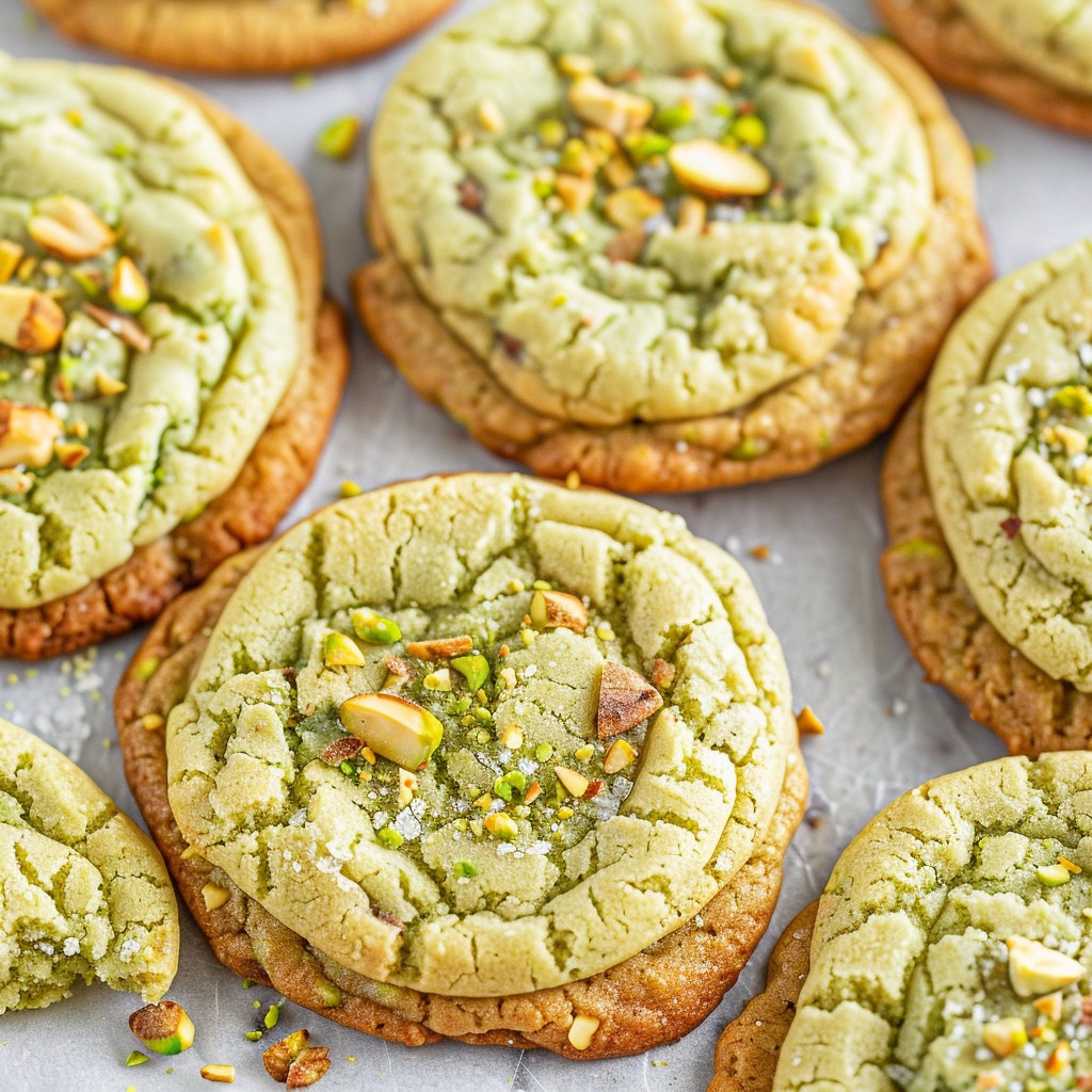 Chewy Green Pistachio Cookies