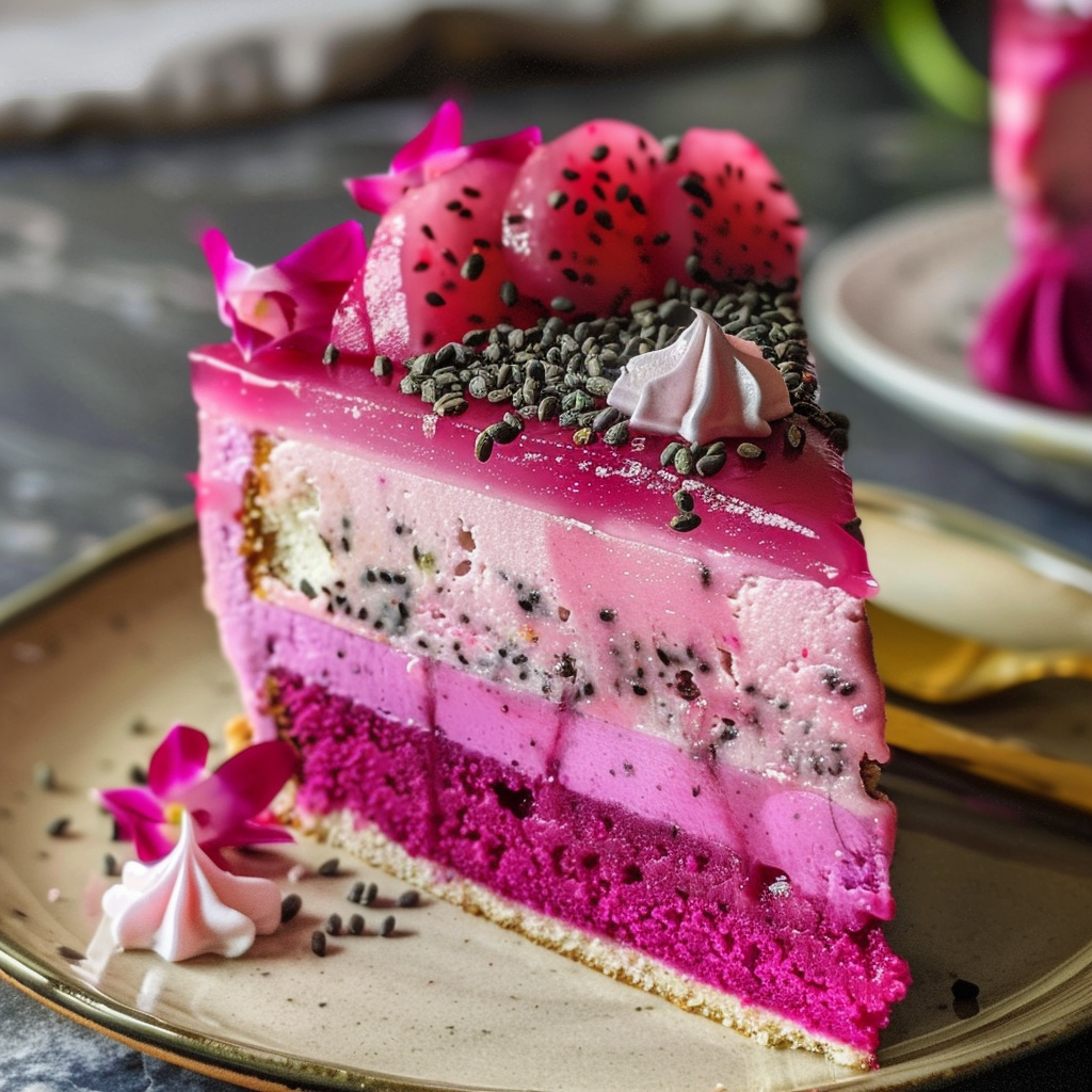 Pink Dragon Fruit Layer Cake