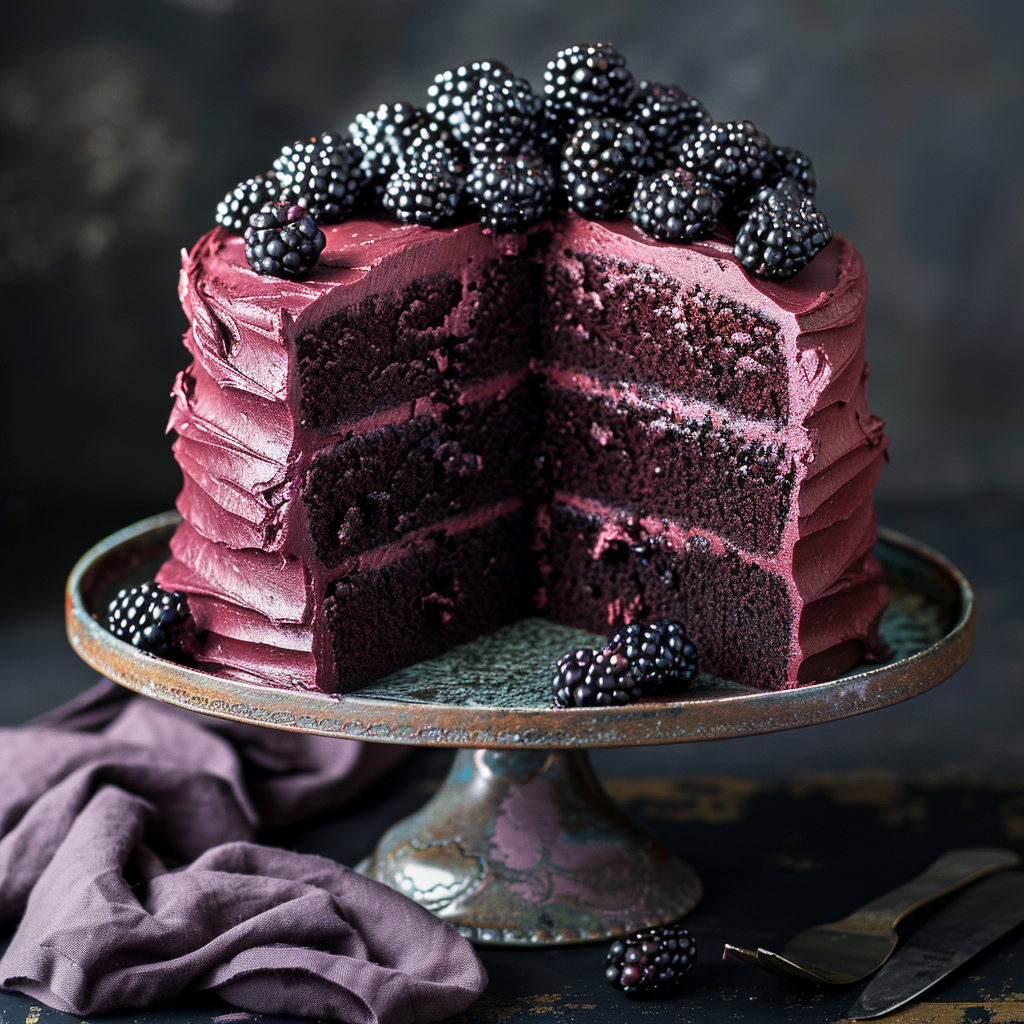 Dark Romance Chocolate Blackberry Cake